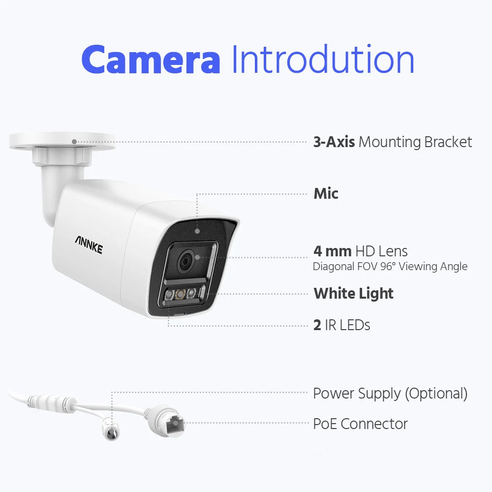 ANNKE 4K Smart Dual Light Varifocal Bullet Network Camera IP67 Motion Detection Human Vehicle Detection 8MP Smart Home