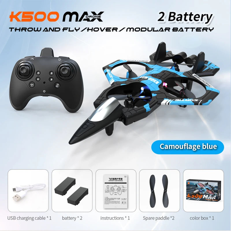 K500 RC Drone with LED Lights & Air Pressure Altitude Hold – Shock-Resistant Mini Quadcopter, 2.4G Remote Control, One-Key Takeoff/Landing/360° Rotation, Indoor/Outdoor Flying Toy, Ideal Gift for Friends
