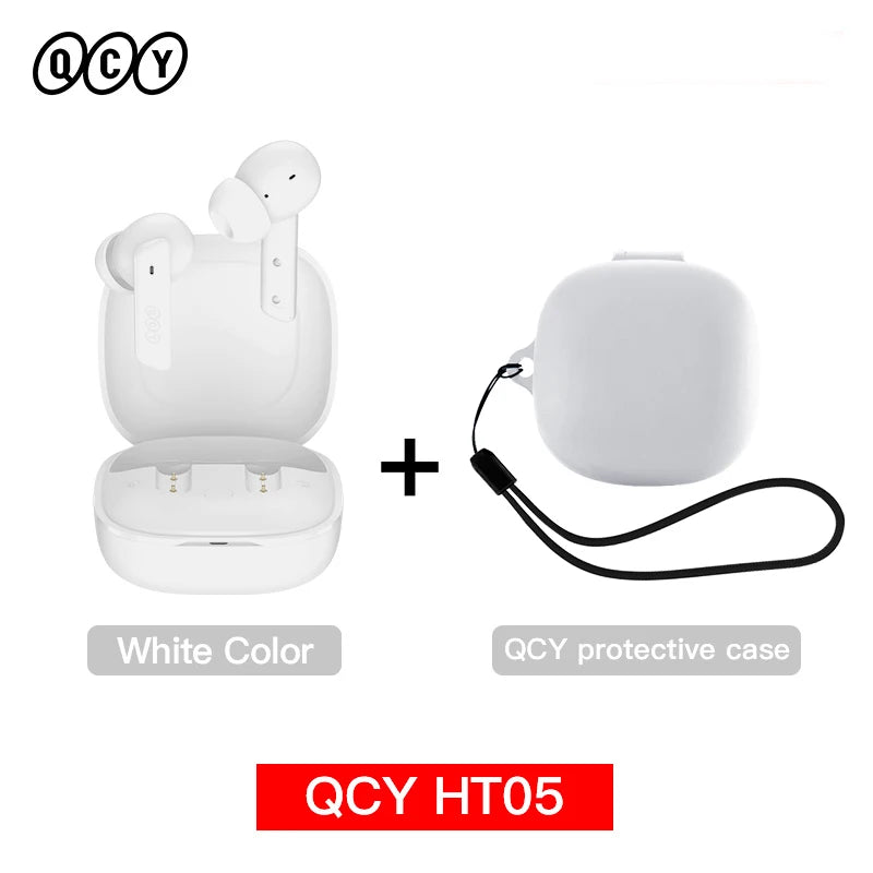 QCY HT05 MeloBuds ANC Wireless Earphone 40dB Noise Cancelling Bluetooth 5.2 Headphone 6 Mic ENC HD Call Earbud Transparency Mode