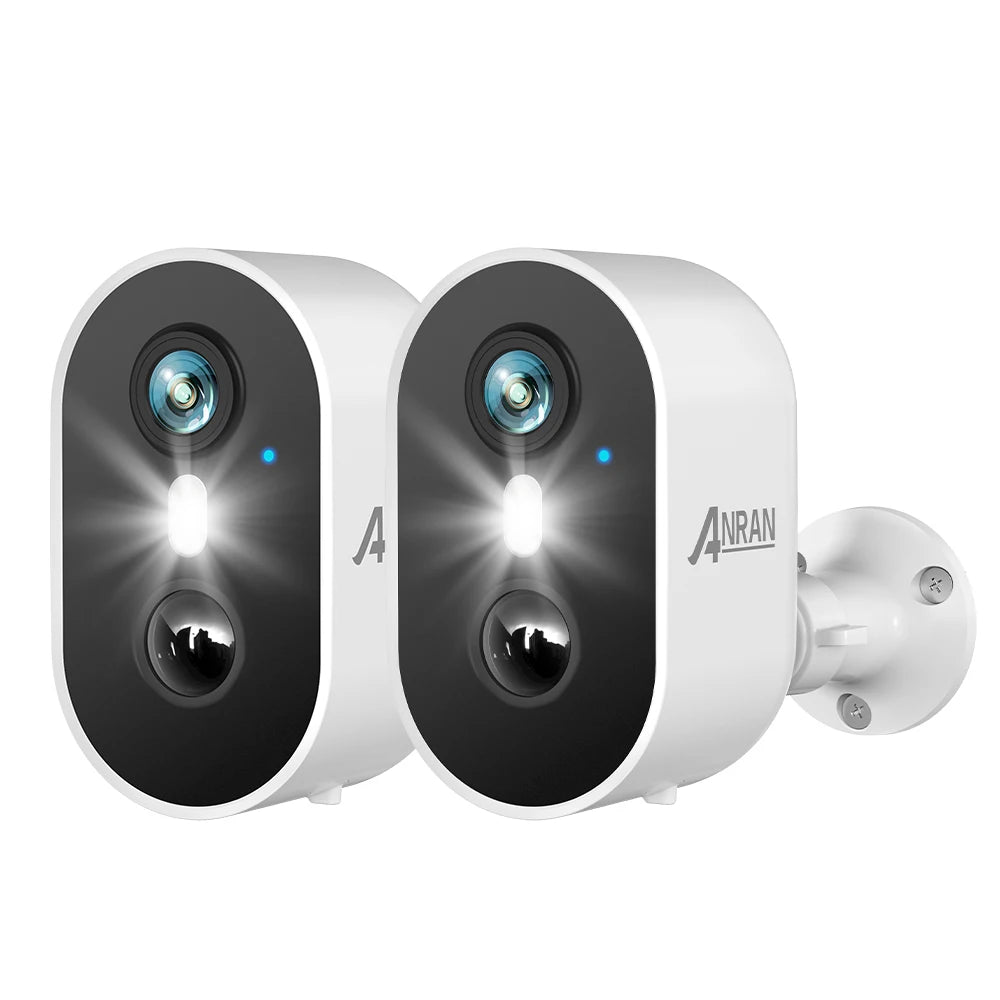 ANRAN 2K Rechargeable Battery Camera 2.4G WiFi Camera Wireless Home Surveillance Security Cameras PIR, IP65, Work with ANRAN App