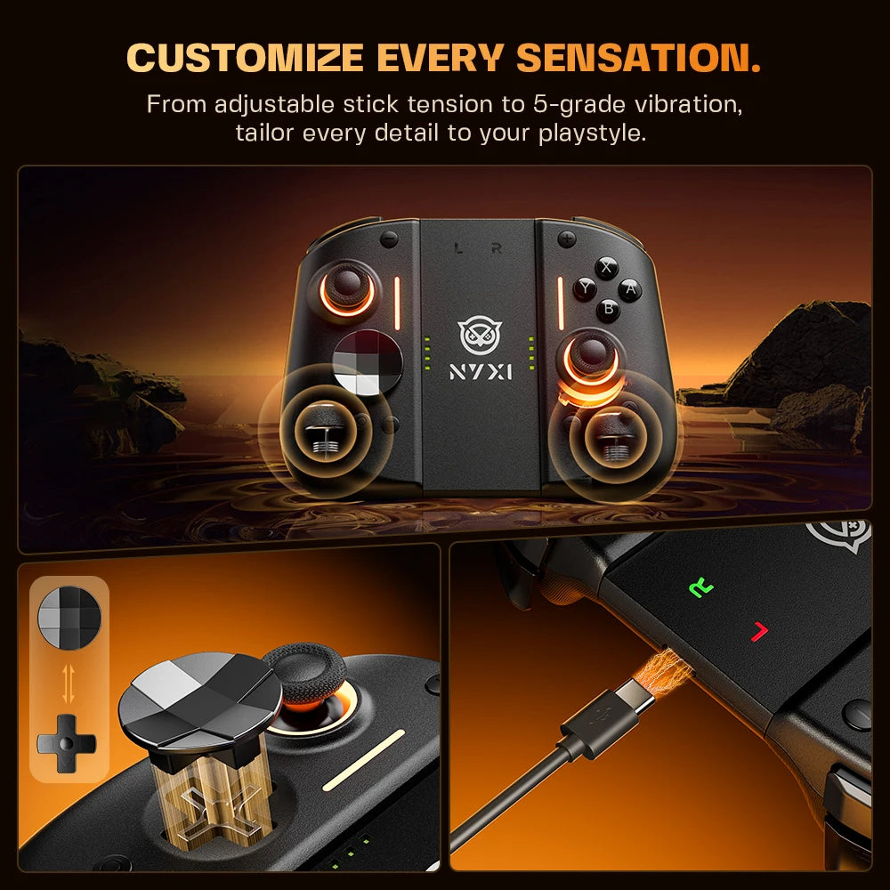 NYXI Hyperion 3 Wireless Magnetic Joypad, Full Mechanical Switches, Hall Effect No Drift, 9-Axis Gyro, Modular Gamepad for Nintendo Switch 2/Switch OLED/PC