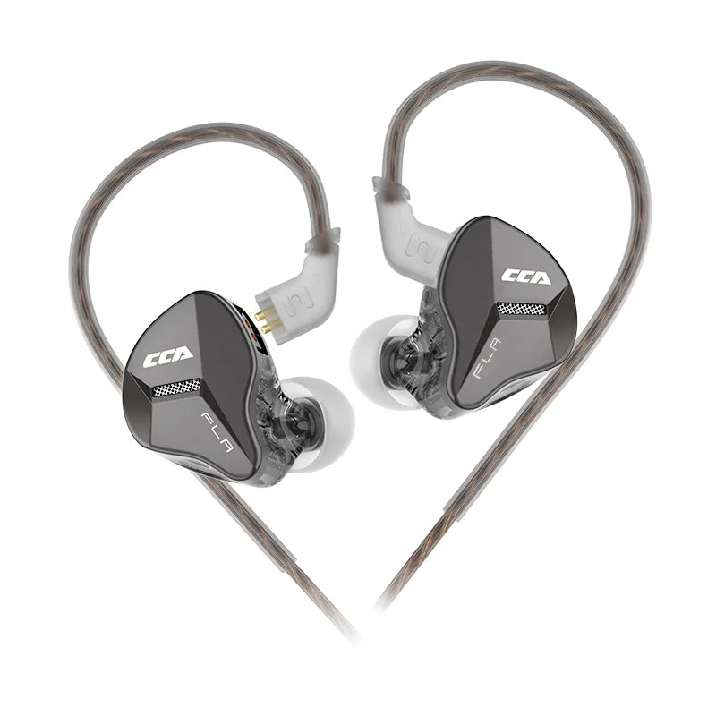 CCA FLA Wired Earbuds 10mm Dynamic Driver IEMs Earphones 2Pin Detachable Cable Headphones 3.5mm Jack for Most Audio Devices