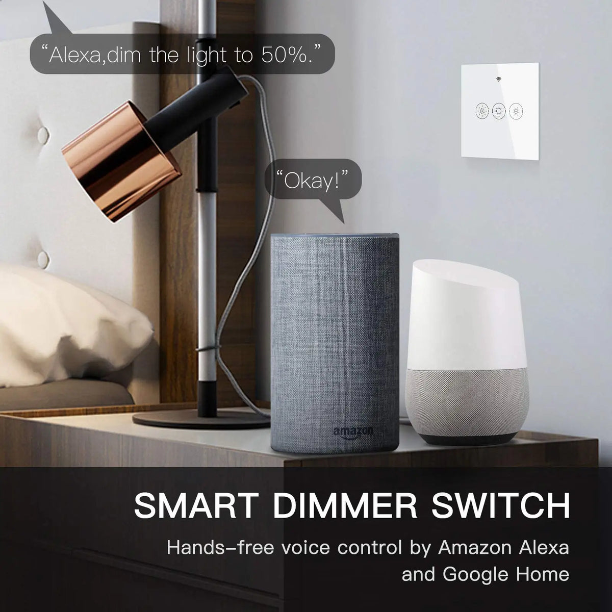 MOES New WiFi RF Smart Light Dimmer Switch 2/3Way Smart Life/Tuya APP Remote Control Works with Alexa Google Voice Assistants
