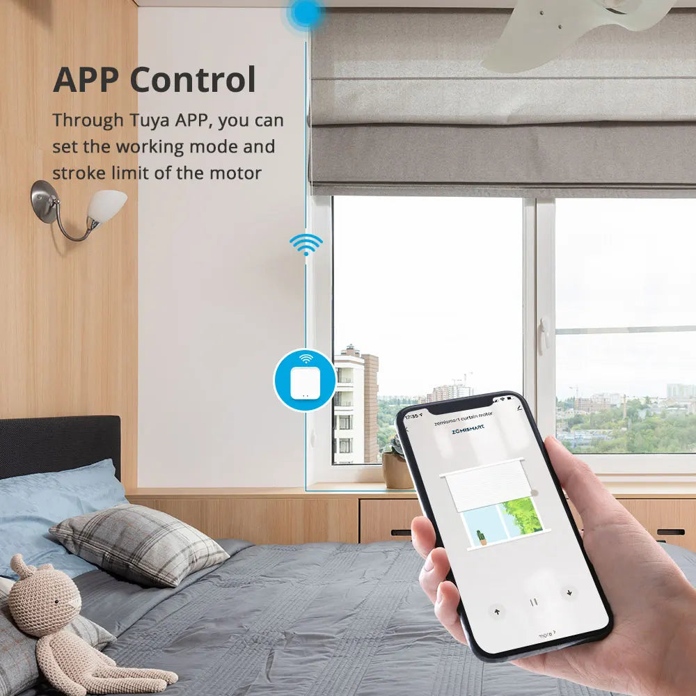 Zemismart Zigbee 2N Smart Roller Shade Blinds Motor for 38mm Tube Works with Tuya Smart Life App Alexa Google Home Voice Control