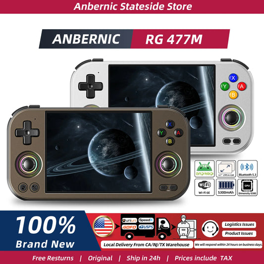 Anbernic Retro Handheld Game Console RG 477M Aluminum Alloy CNC Android 14 4.7 Inch LTPS In-Cell Touch Screen Dimensity 8300