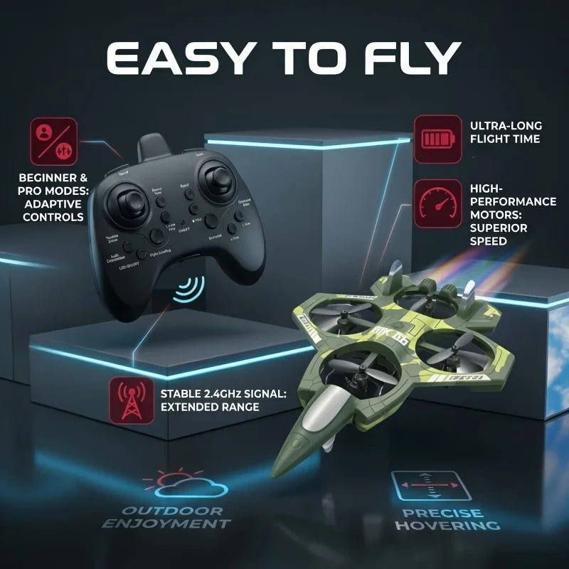 Remote Control Fighter Kids Flying Helicopter RC Hobby Jet Plane 2.4G  Fighter Airplane Toy Drone With Light