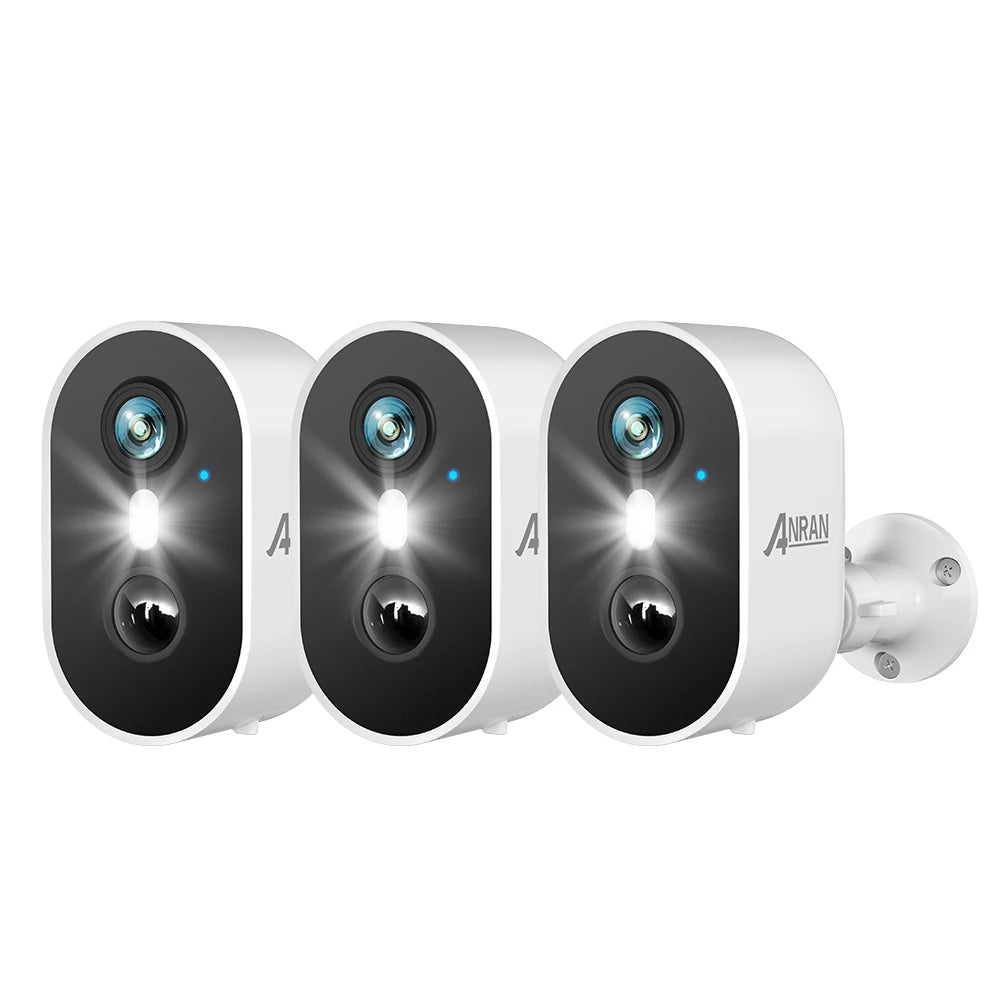 ANRAN 2K Rechargeable Battery Camera 2.4G WiFi Camera Wireless Home Surveillance Security Cameras PIR, IP65, Work with ANRAN App