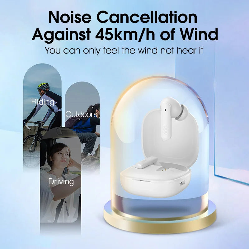 QCY HT05 MeloBuds ANC Wireless Earphone 40dB Noise Cancelling Bluetooth 5.2 Headphone 6 Mic ENC HD Call Earbud Transparency Mode