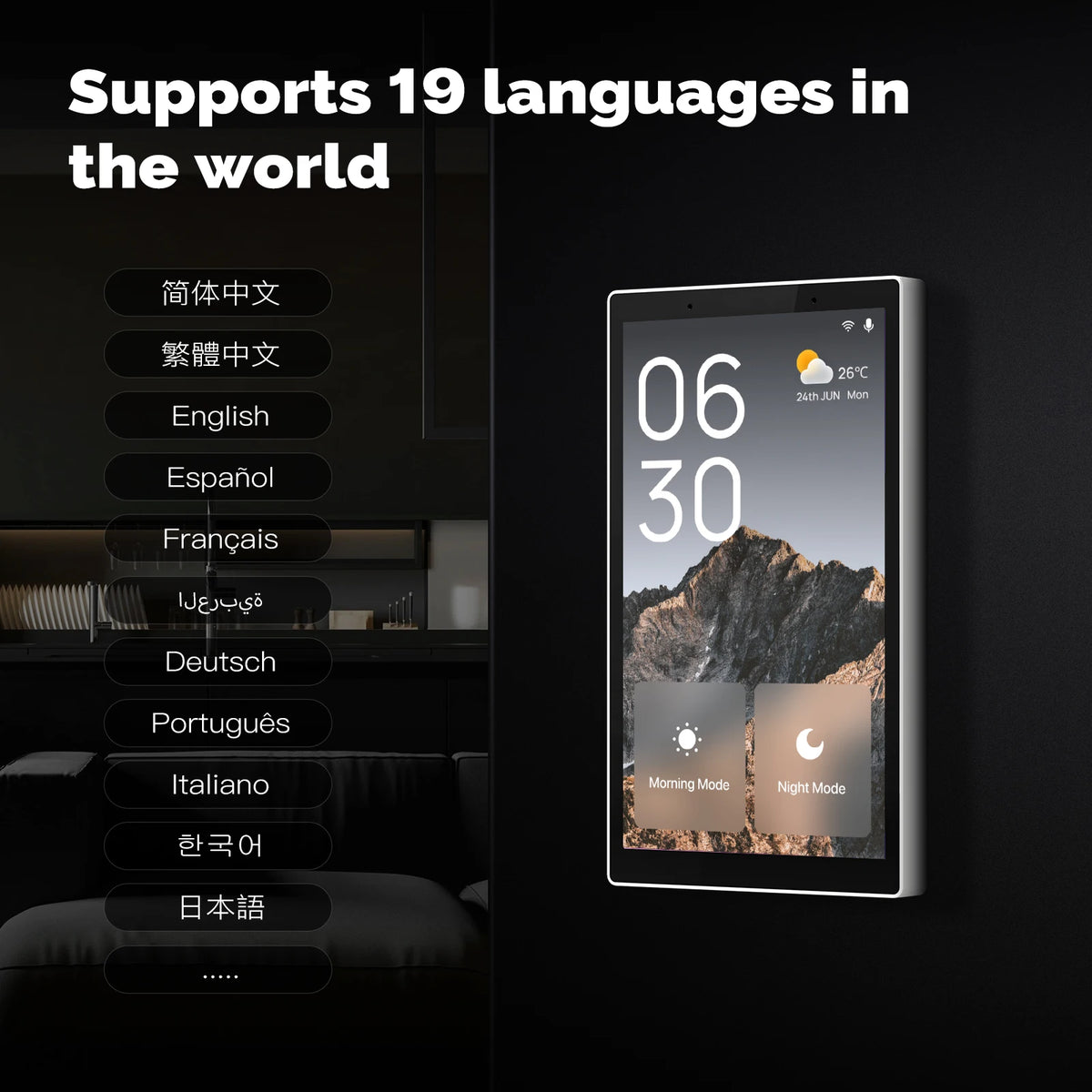 MOES Tuya WiFi Smart 5-Inch Touch Screen US Center Control Panel Built-in Alexa Voice Control ZigBee Gateway Scene Switch