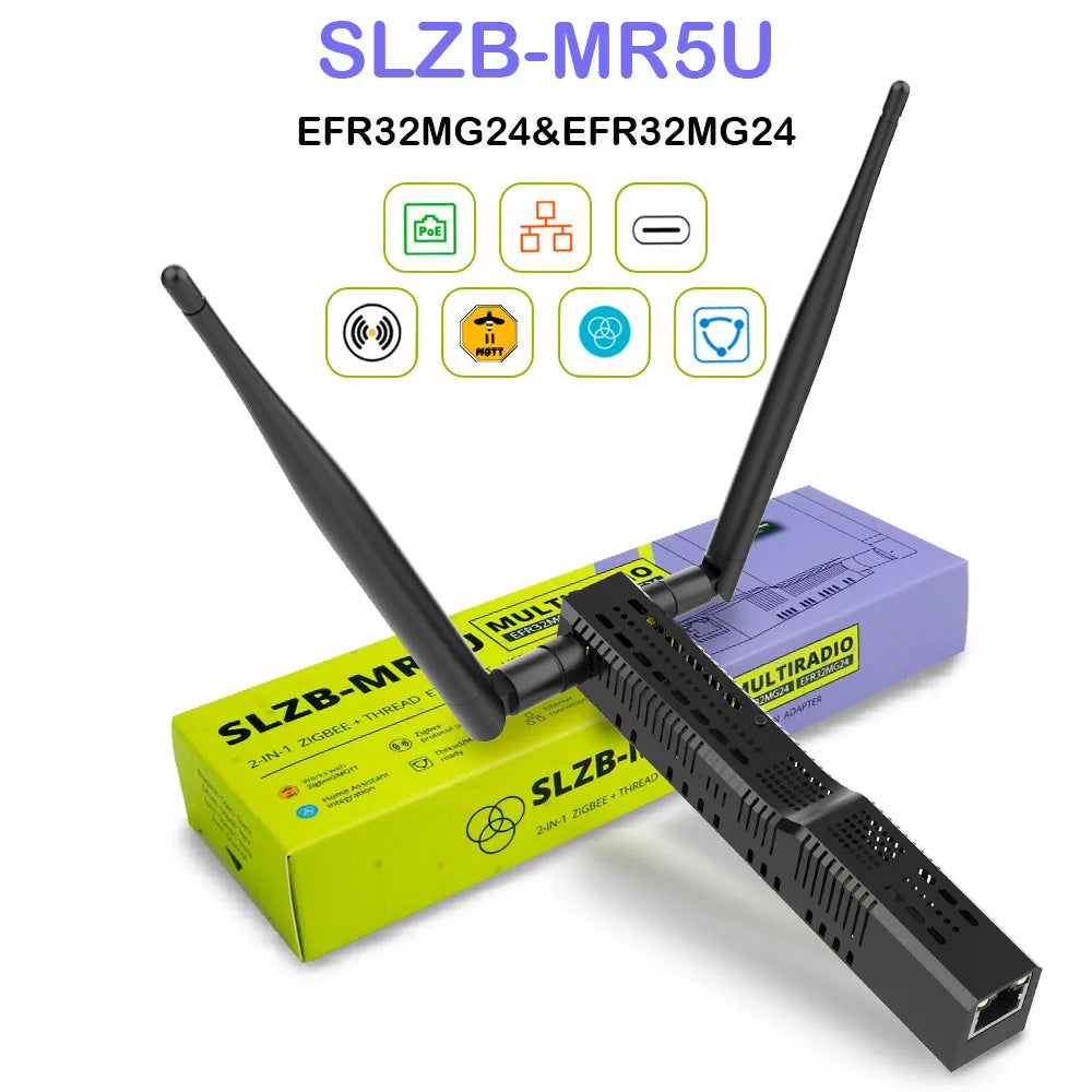 SMLIGHT SLZB-MR1/MR2/MR3/MR4/MRW10 Multiradio Zigbee 3.0 USB WiFi Gateway Coordinator POE Thread Zigbee2MQTT Home Assistant ZHA