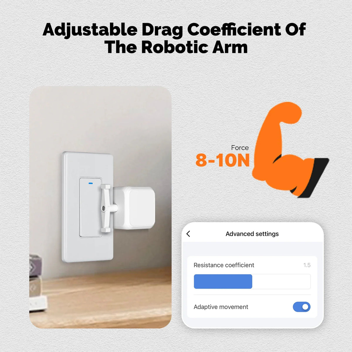 MOES Tuya Smart Bluetooth Finger Robot Warp Switch Button Key Smart Life App with Voice Control via Alexa, Google Assistant