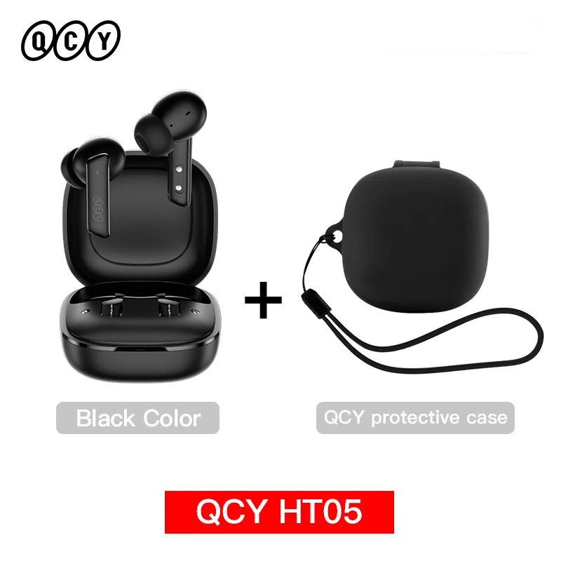 QCY HT05 MeloBuds ANC Wireless Earphone 40dB Noise Cancelling Bluetooth 5.2 Headphone 6 Mic ENC HD Call Earbud Transparency Mode
