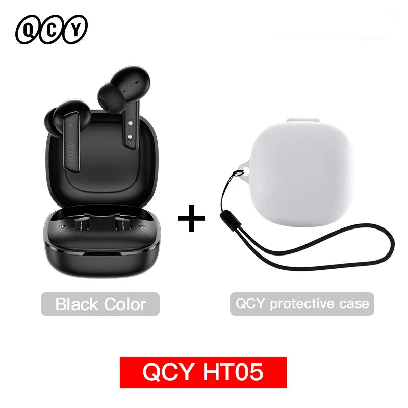 QCY HT05 MeloBuds ANC Wireless Earphone 40dB Noise Cancelling Bluetooth 5.2 Headphone 6 Mic ENC HD Call Earbud Transparency Mode