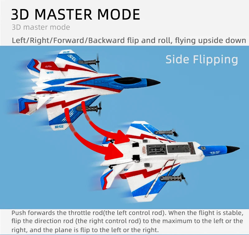 SG-F22 RC Airplane 3D Stunt Plane Model 2.4G Remote Control Fighter Glider Electric Rc Aircraft Toys For Adults