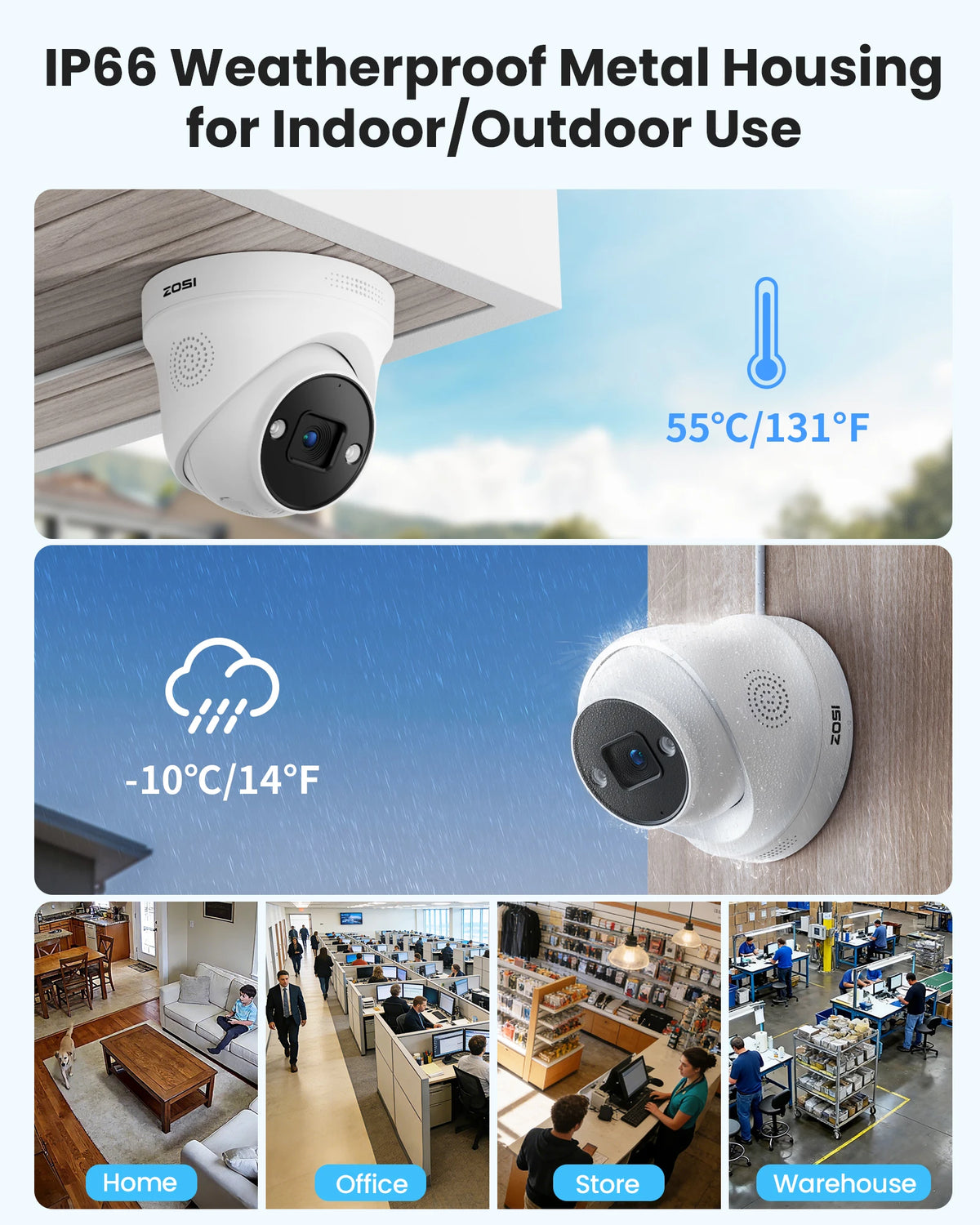 ZOSI 4K 8MP PoE Security Camera System 16 Port 32CH Dual-Disk NVR 4TB AI Detection Audio CCTV Surveillance for Home Business