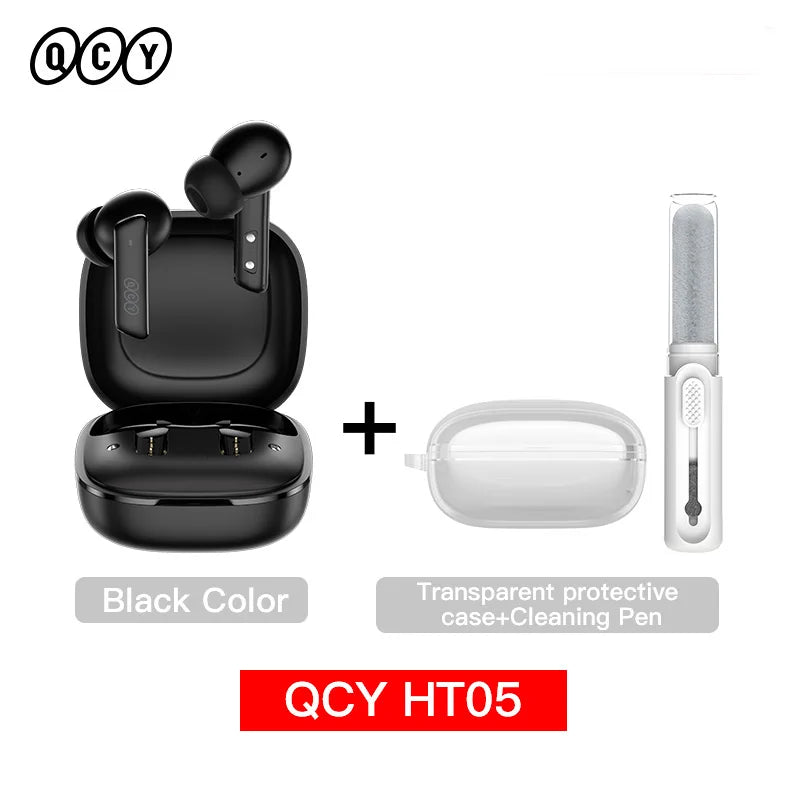 QCY HT05 MeloBuds ANC Wireless Earphone 40dB Noise Cancelling Bluetooth 5.2 Headphone 6 Mic ENC HD Call Earbud Transparency Mode