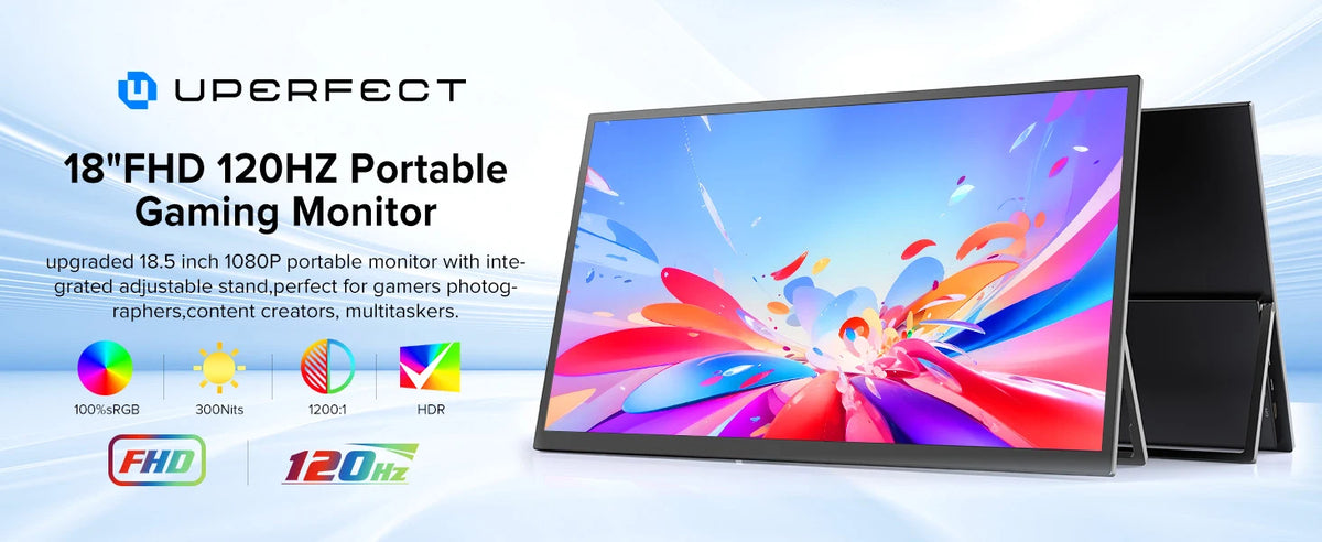 UPERFECT USteam E6 Pro 18.5" Touchscreen Portable Monitor 1080P 120Hz Smart Gaming Display For Steam Deck Laptop Computer PS6 PC