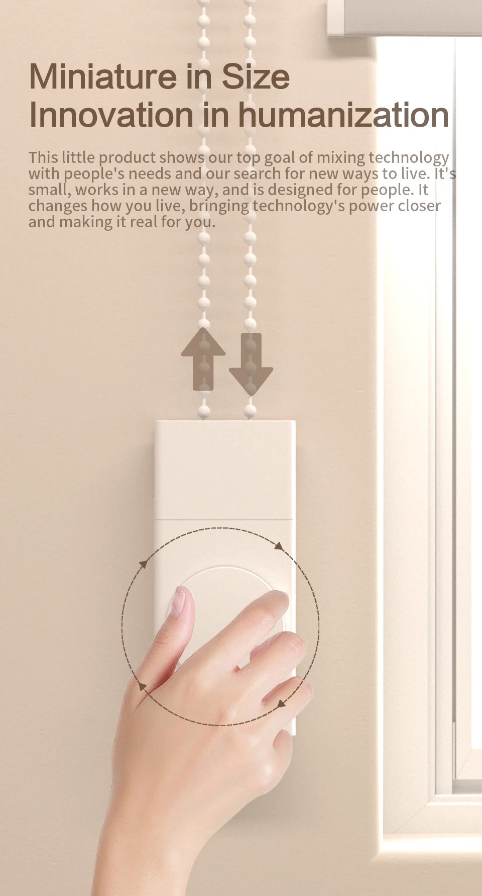 Zemismart Matter Thread Smart Roller Shade Driver Built-in Battery Knob Control Work with Homekit Alexa Google Home Smartthings