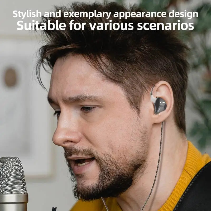 CCA FLA Wired Earbuds 10mm Dynamic Driver IEMs Earphones 2Pin Detachable Cable Headphones 3.5mm Jack for Most Audio Devices