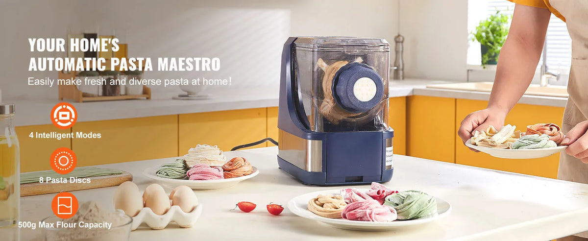 SucceBuy Electric Pasta Maker Automatic Noodle Maker Machine with 4 Intelligent Modes 500g Flour Capacity Pasta Maker Machine