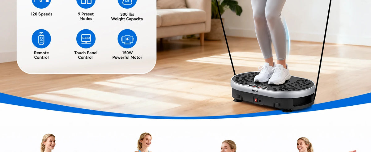 Vibration Plate Exercise Machine 120 Speed Levels 9 Preset Programs Home Fitness Equipment Weight Loss Fat Burning Muscle Toning