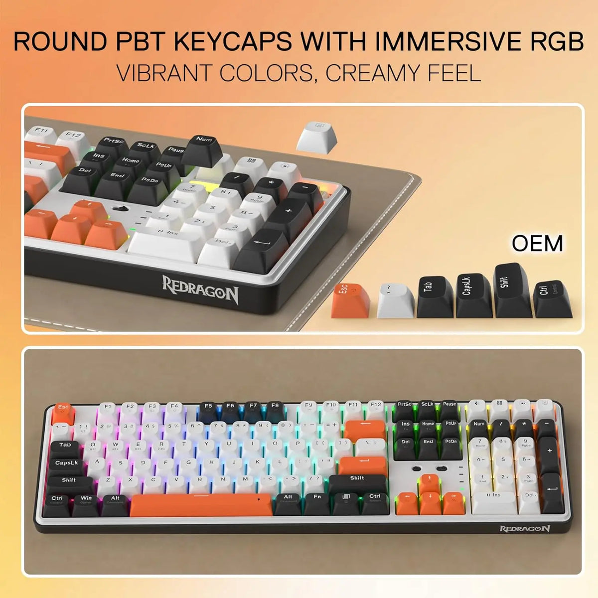 Redragon K689 PRO Wireless Gasket RGB Mechanical Gaming Keyboard 108 Keys 4 Extra Hotkeys Upgraded Hot-Swappable Keyboard