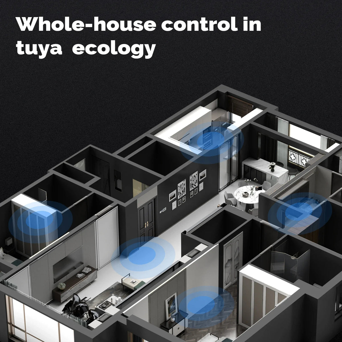 MOES Tuya WiFi Smart 5-Inch Touch Screen US Center Control Panel Built-in Alexa Voice Control ZigBee Gateway Scene Switch