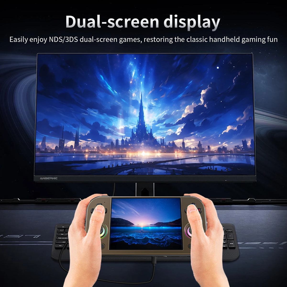 Anbernic Retro Handheld Game Console RG 477M Aluminum Alloy CNC Android 14 4.7 Inch LTPS In-Cell Touch Screen Dimensity 8300
