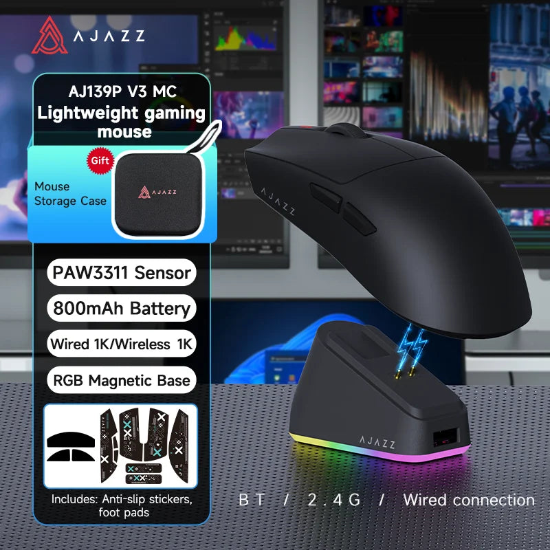 AJAZZ AJ139 V2 MC Symmetrical Ergonomic Wired Gaming Mouse, High Accuracy Sensor, Durable Switch Lightweight PC Esports Mouse