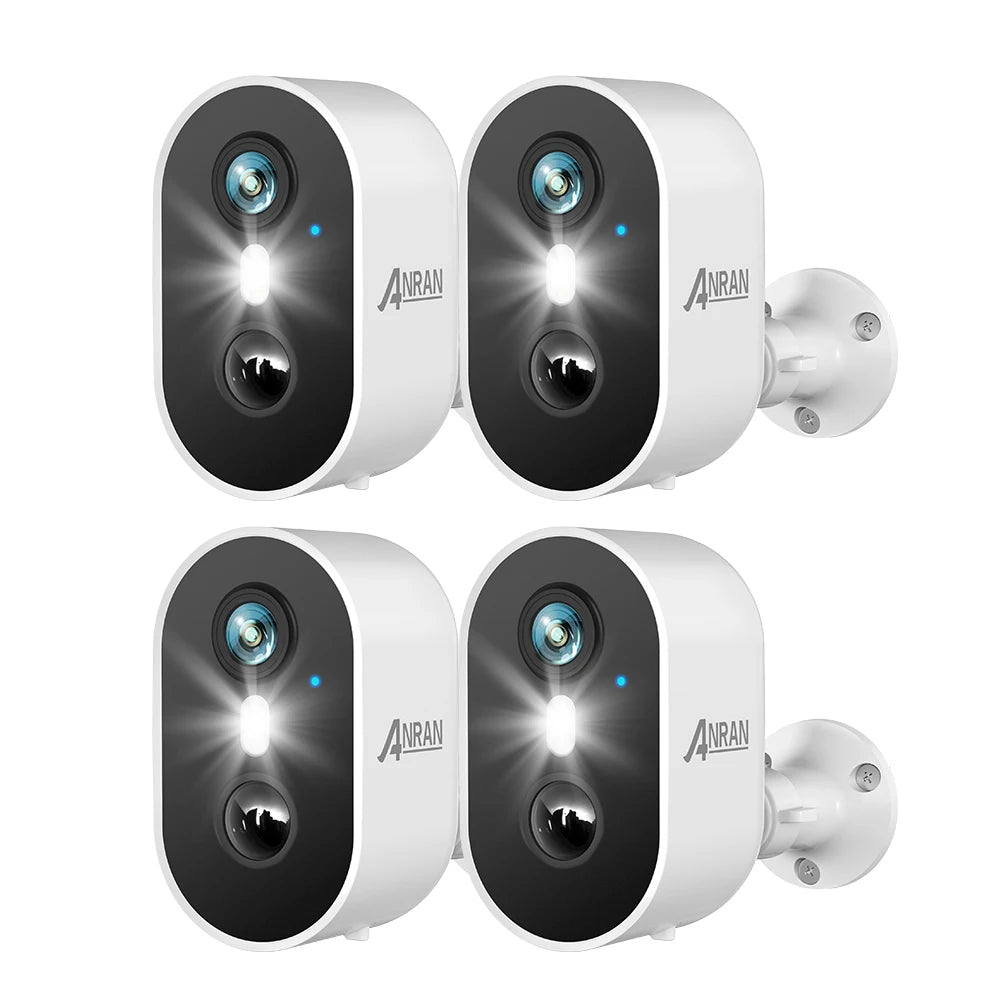 ANRAN 2K Rechargeable Battery Camera 2.4G WiFi Camera Wireless Home Surveillance Security Cameras PIR, IP65, Work with ANRAN App