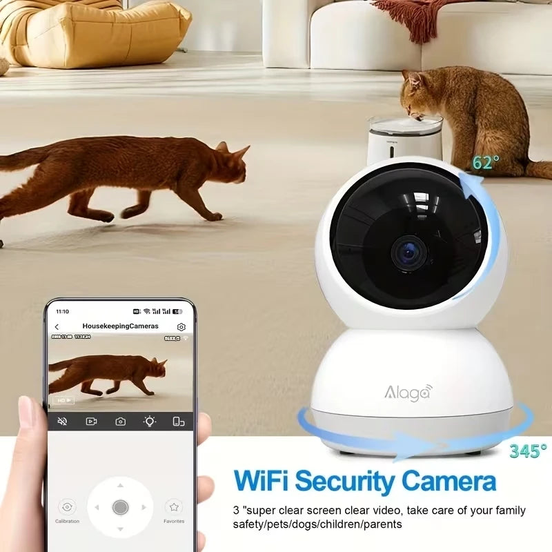 360° Smart Home Security Camera PTZ 2K 5G WiFi AI Detection Night Vision Automatic Tracking Security Surveillance Baby Monitor