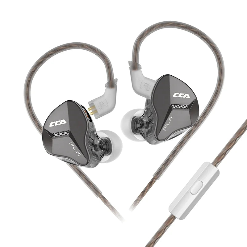 CCA FLA Wired Earbuds 10mm Dynamic Driver IEMs Earphones 2Pin Detachable Cable Headphones 3.5mm Jack for Most Audio Devices