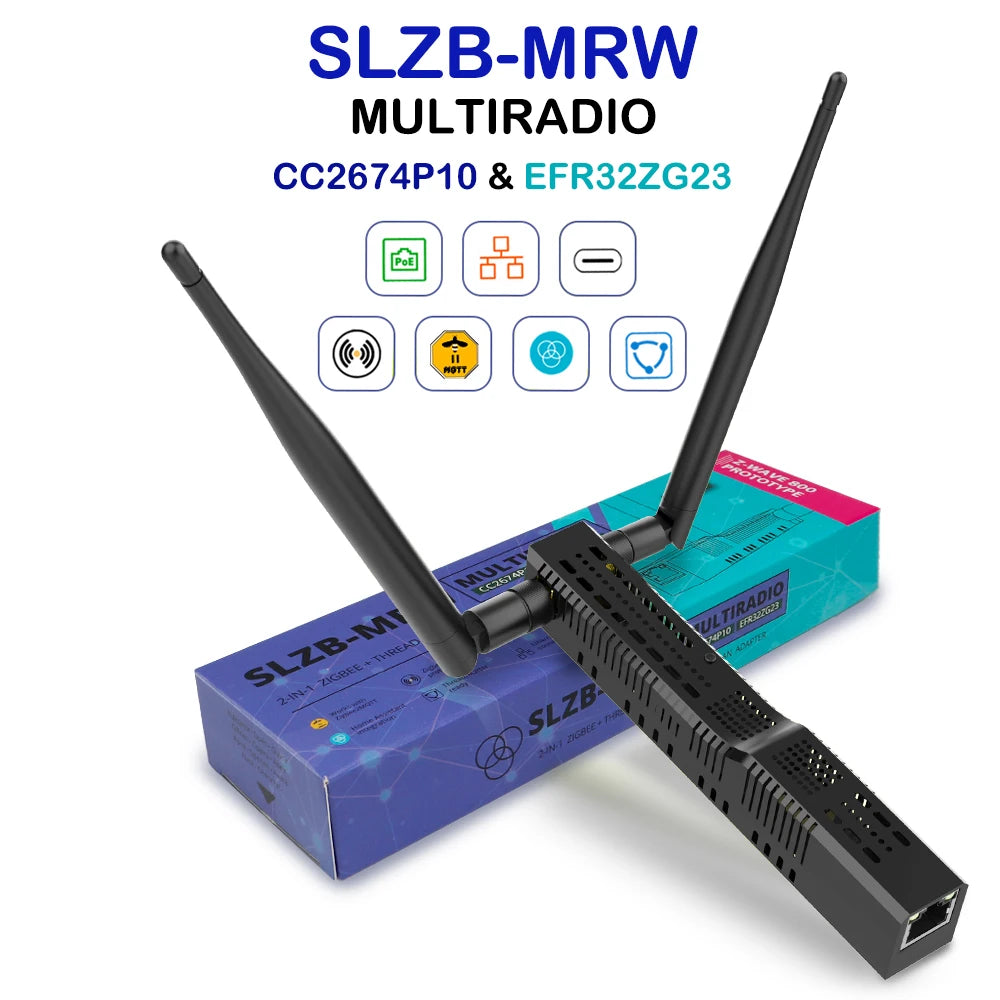 SMLIGHT SLZB-MR1/MR2/MR3/MR4/MRW10 Multiradio Zigbee 3.0 USB WiFi Gateway Coordinator POE Thread Zigbee2MQTT Home Assistant ZHA