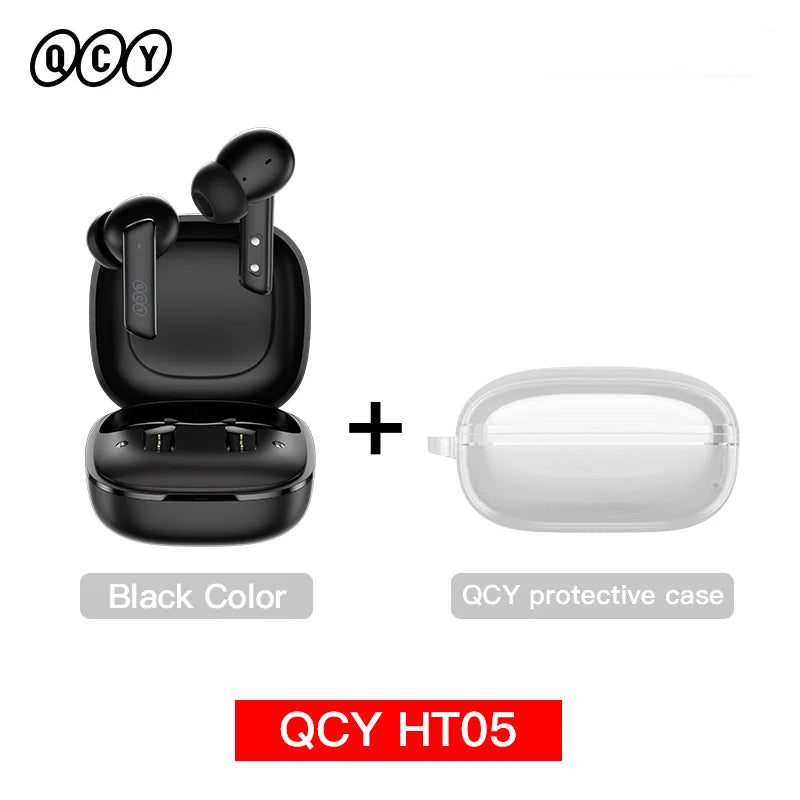 QCY HT05 MeloBuds ANC Wireless Earphone 40dB Noise Cancelling Bluetooth 5.2 Headphone 6 Mic ENC HD Call Earbud Transparency Mode