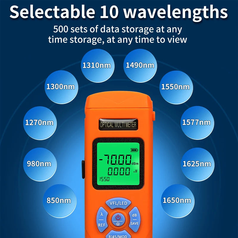 Mini Optical Power Meter / 30MW Visual Fault Locator / Rj45 Testing All in One Rechargeable Fiber Optic Cable Tester FTTH Tool