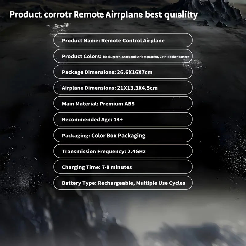 Remote Control Fighter Kids Flying Helicopter RC Hobby Jet Plane 2.4G  Fighter Airplane Toy Drone With Light