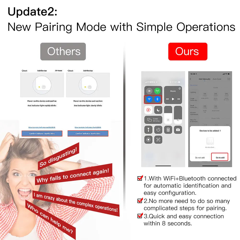 MOES New WiFi RF Smart Light Dimmer Switch 2/3Way Smart Life/Tuya APP Remote Control Works with Alexa Google Voice Assistants