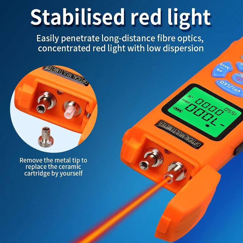 Mini Optical Power Meter / 30MW Visual Fault Locator / Rj45 Testing All in One Rechargeable Fiber Optic Cable Tester FTTH Tool