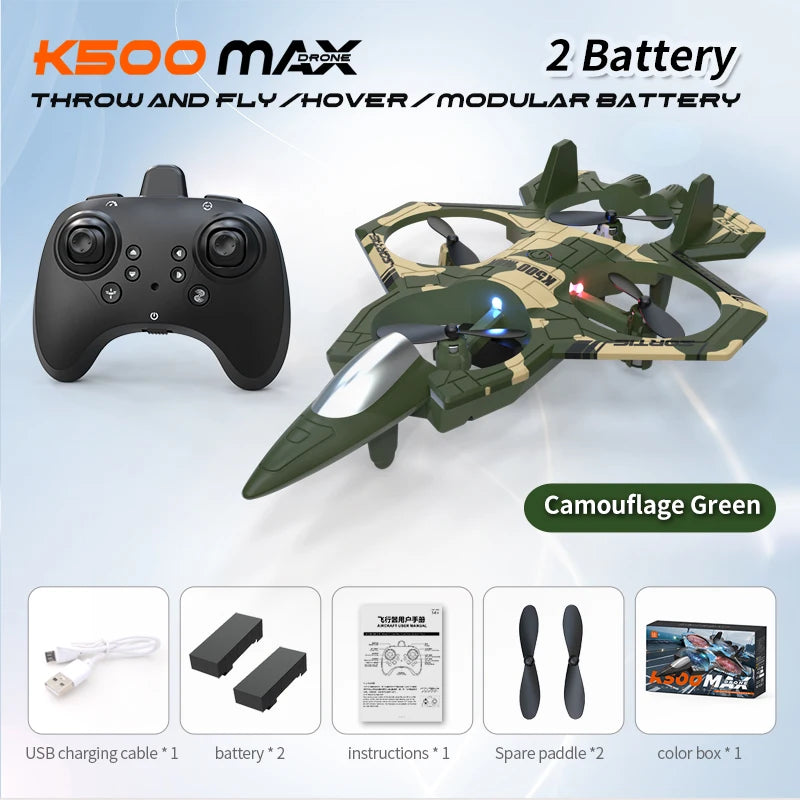K500 RC Drone with LED Lights & Air Pressure Altitude Hold – Shock-Resistant Mini Quadcopter, 2.4G Remote Control, One-Key Takeoff/Landing/360° Rotation, Indoor/Outdoor Flying Toy, Ideal Gift for Friends