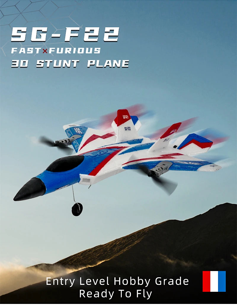 SG-F22 RC Airplane 3D Stunt Plane Model 2.4G Remote Control Fighter Glider Electric Rc Aircraft Toys For Adults
