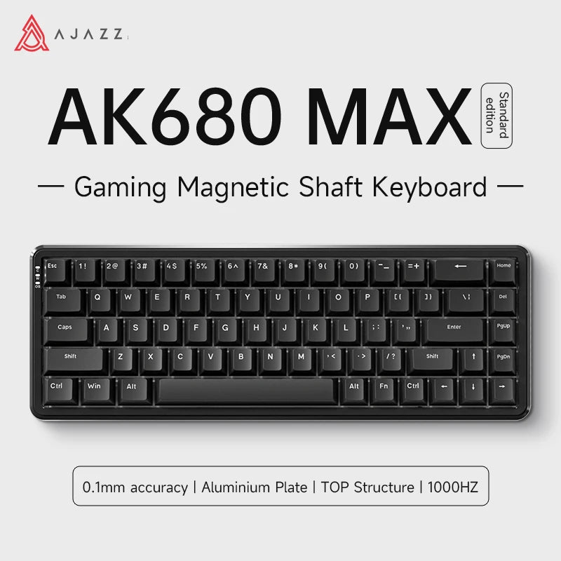 AJAZZ AK680MAX Wired Magnetic Gaming Keyboard, 68 Keys, 0.01 Precision, Zero Latency, Compact, Web Driver No Download