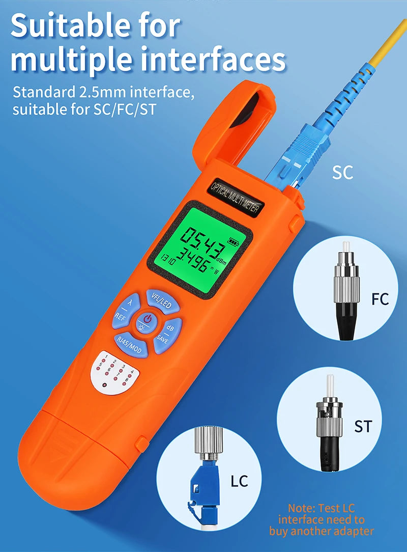 Mini Optical Power Meter / 30MW Visual Fault Locator / Rj45 Testing All in One Rechargeable Fiber Optic Cable Tester FTTH Tool