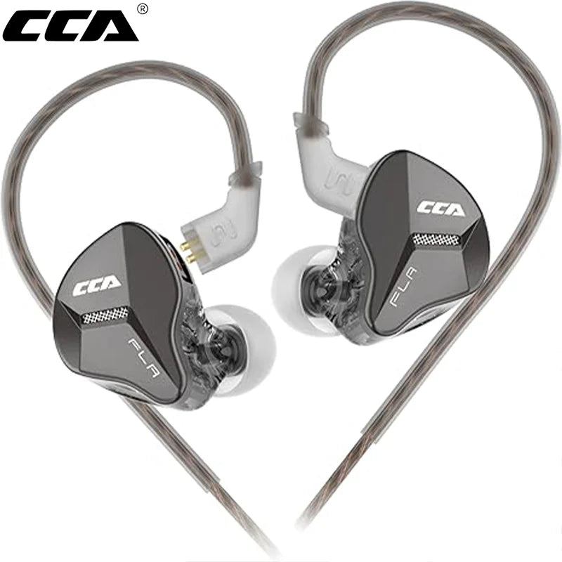 CCA FLA Wired Earbuds 10mm Dynamic Driver IEMs Earphones 2Pin Detachable Cable Headphones 3.5mm Jack for Most Audio Devices