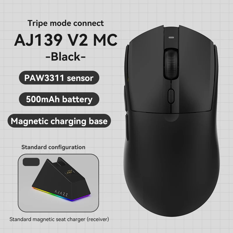 AJAZZ AJ139 V2 MC Symmetrical Ergonomic Wired Gaming Mouse, High Accuracy Sensor, Durable Switch Lightweight PC Esports Mouse