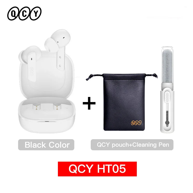 QCY HT05 MeloBuds ANC Wireless Earphone 40dB Noise Cancelling Bluetooth 5.2 Headphone 6 Mic ENC HD Call Earbud Transparency Mode