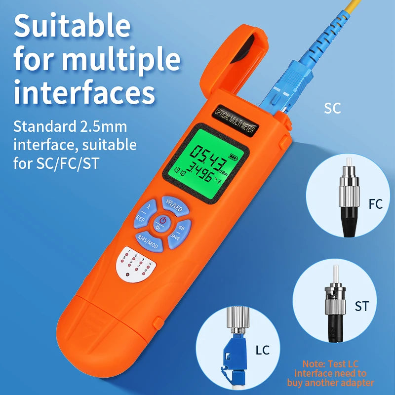 Mini Optical Power Meter / 30MW Visual Fault Locator / Rj45 Testing All in One Rechargeable Fiber Optic Cable Tester FTTH Tool