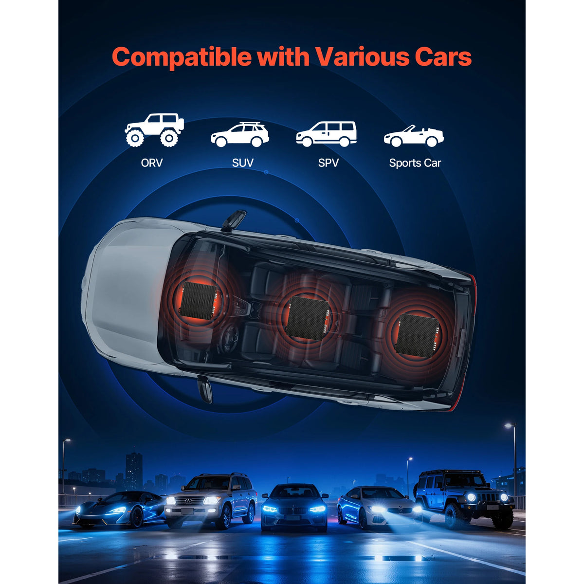 SucceBuy 2 Channel Car Audio Amplifier 2 Ohm Stable Bridgeable Class A/B Max Power 2 x 300W @ 4 Ohm for Car SUV Truck Off-Road