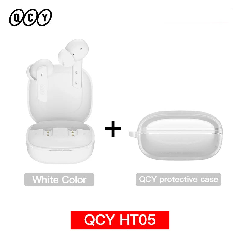 QCY HT05 MeloBuds ANC Wireless Earphone 40dB Noise Cancelling Bluetooth 5.2 Headphone 6 Mic ENC HD Call Earbud Transparency Mode