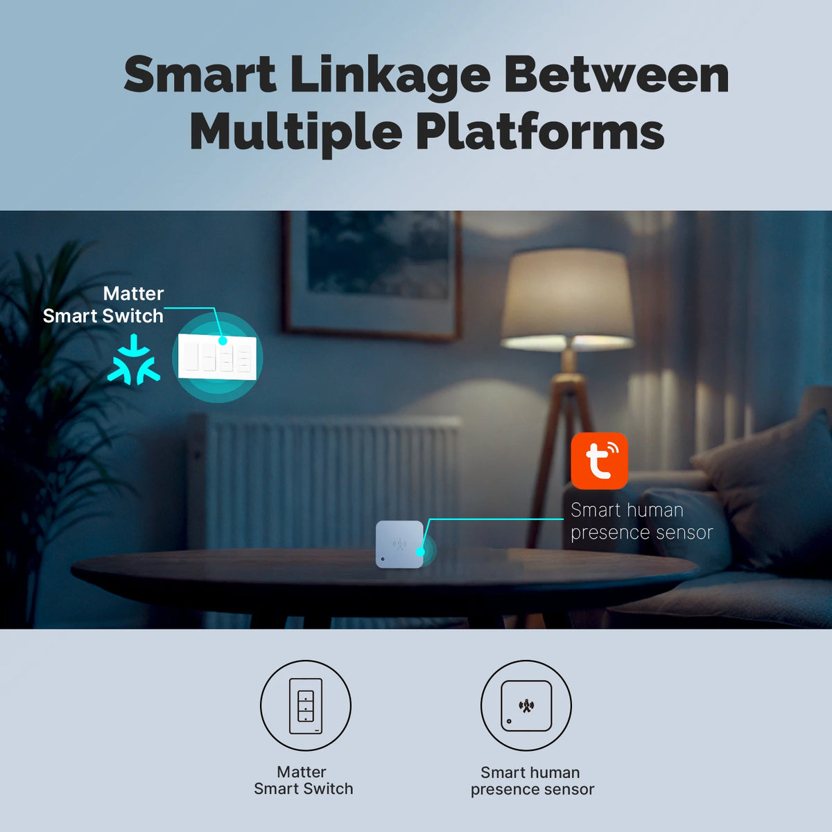 MOES Tuya Matter WiFi Smart Light Button Switch App Control Neutral Wire Required Grounding Design Alexa Google Home Apple Home
