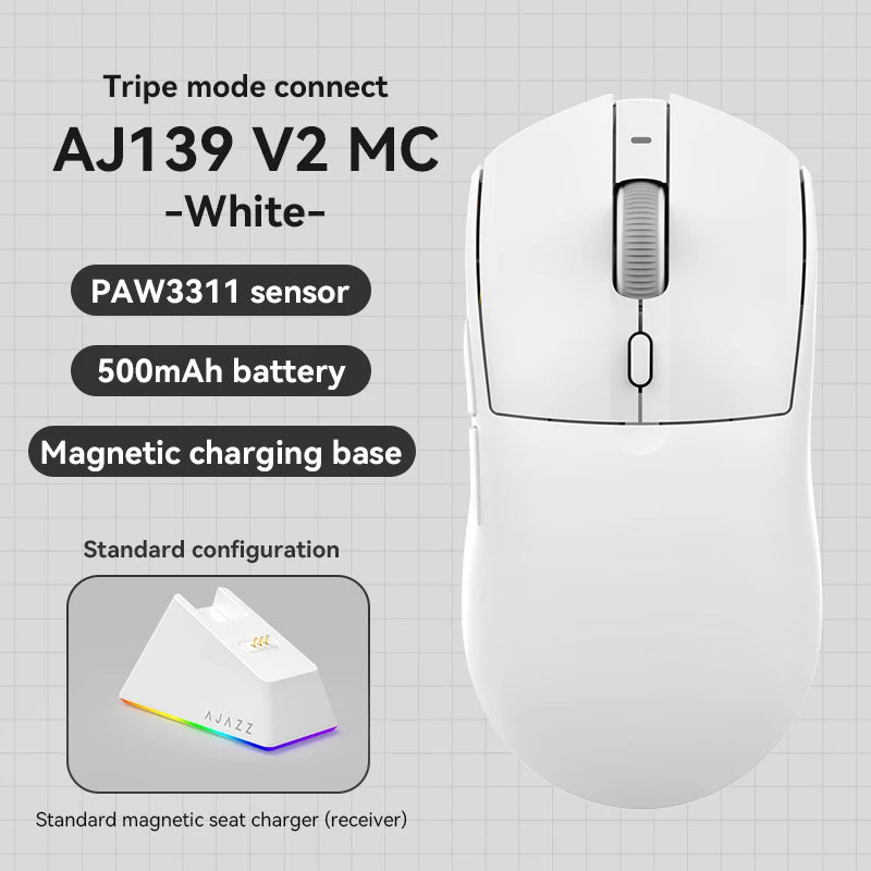 AJAZZ AJ139 V2 MC Symmetrical Ergonomic Wired Gaming Mouse, High Accuracy Sensor, Durable Switch Lightweight PC Esports Mouse